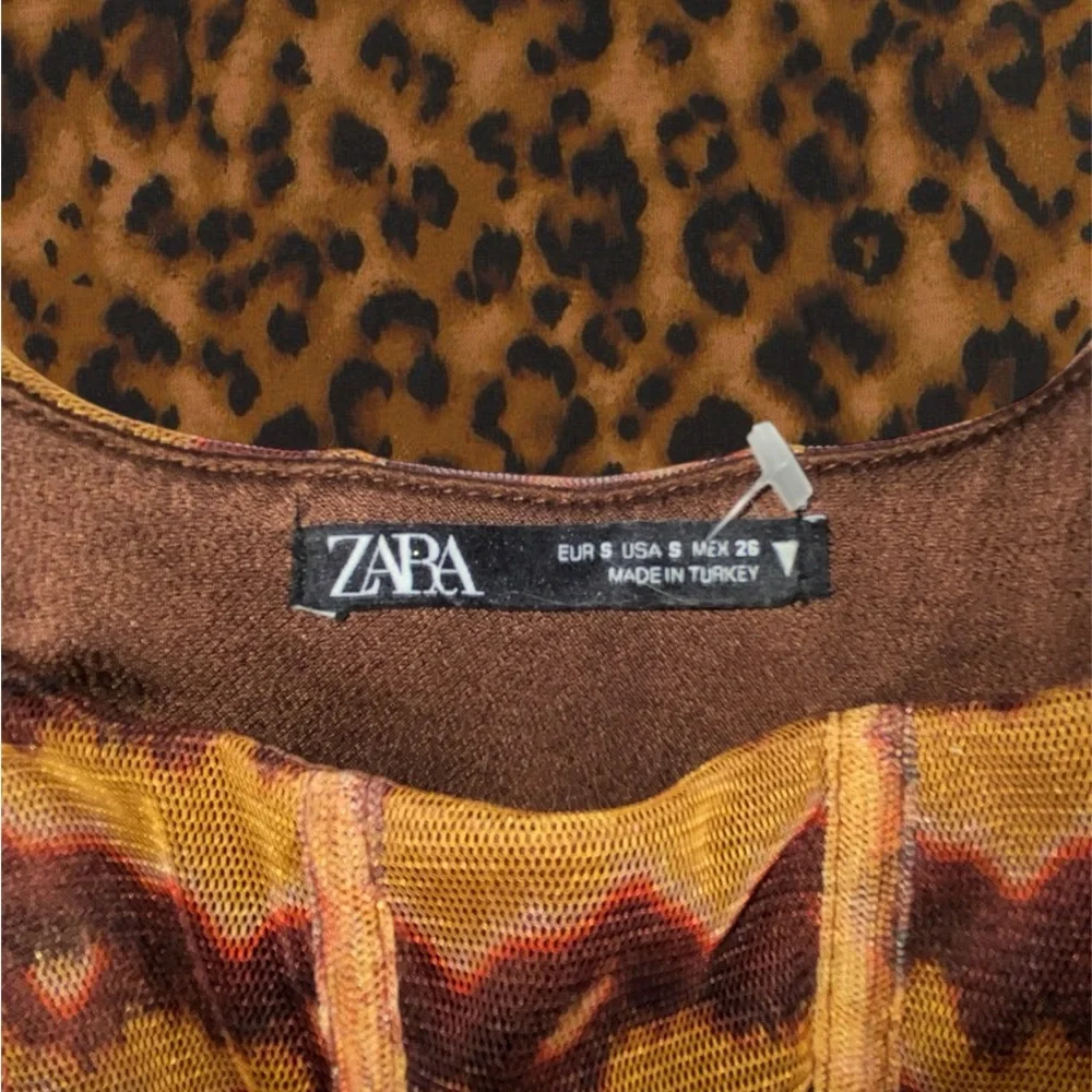 Zara Amber Tortoiseshell Print Corset Crop Top – Size S - Picture 3 of 4